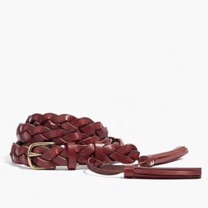 Madewell Leather Braided Tassel Belt